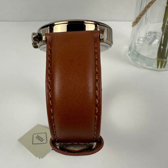NWT Fossil Flynn Chronograph Brown Leather Men's Watch BQ2261 - Picture 6 of 12